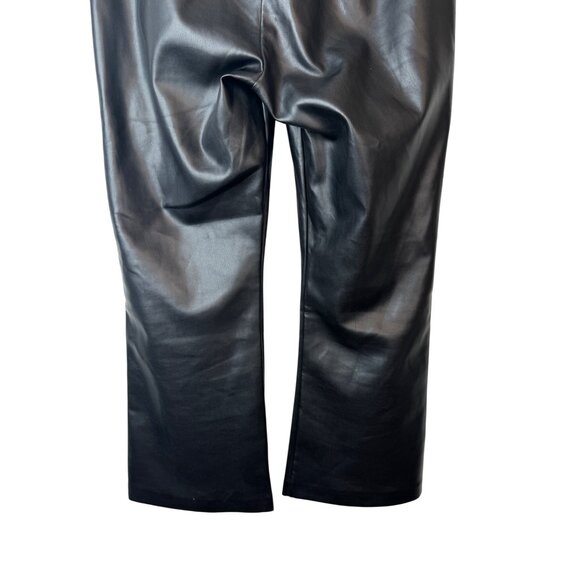 Zara Large Faux Leather Black Pants Wide Leg - Picture 11 of 16